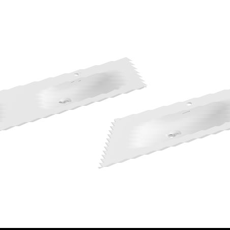 Mexen Vela dvojité zápustné umývadlo do dosky 141 x 46,5 cm, biela matná - 25231401D