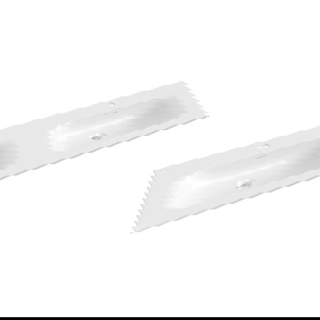 Mexen Vela dvojité umývadlo zapustené do pracovnej dosky 161 x 46,5 cm, biela lesklá - 25231600D