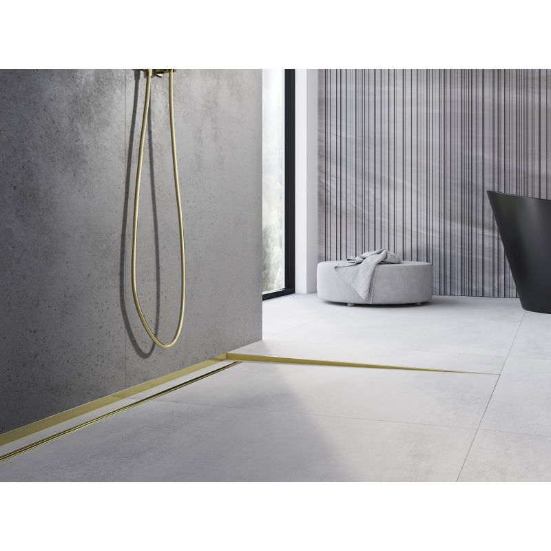 Mexen Line-B podlahová spádová lišta 120 cm pravá, zlatá - 185001120R