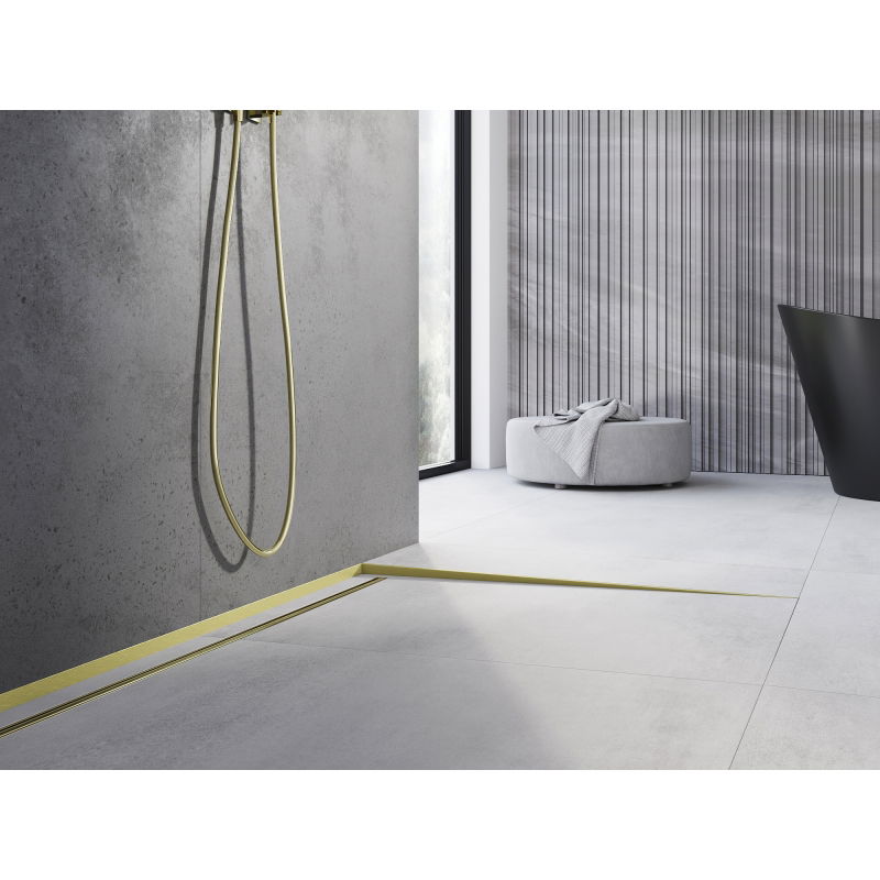 Mexen Line-B podlahová spádová lišta 120 cm pravá, zlatá kartáčovaná - 185501120R