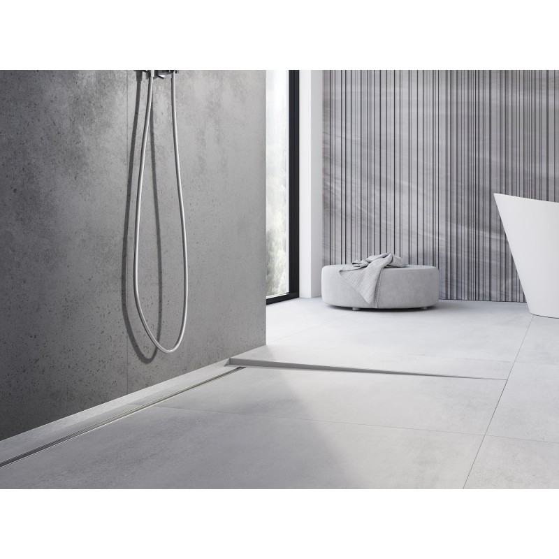 Mexen Line-B podlahová lišta so sklonom 180 cm pravá, inox - 181001180R