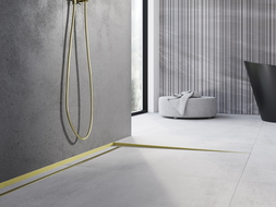 Mexen Line-B podlahová šikmá lišta 180 cm pravá, zlatá kartáčovaná - 185501180R