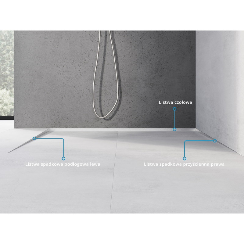Mexen Line-B klesniaca lišta podlahová 120 cm ľavá, inox - 181001120L