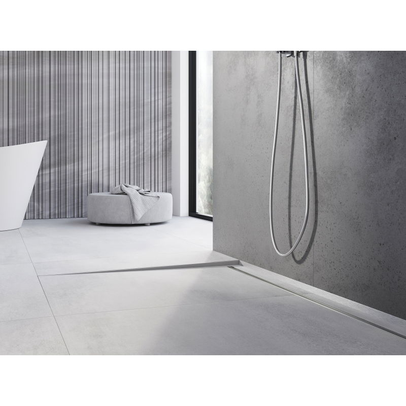 Mexen Line-B podlahová sklonová lišta 120 cm ľavá, inox - 181001120L