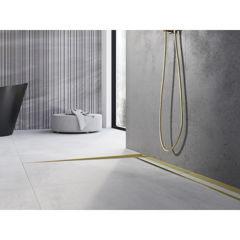 Mexen Line-B podlahová sklonená lišta 120 cm ľavá, zlatá - 185001120L