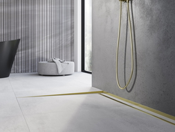 Mexen Line-B podlahová lišta so sklonom 120 cm ľavá, zlatá - 185001120L