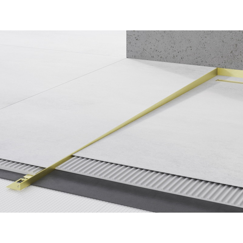 Mexen Line-B podlahová sklonová lišta 120 cm ľavá, zlatá kartáčovaná - 185501120L