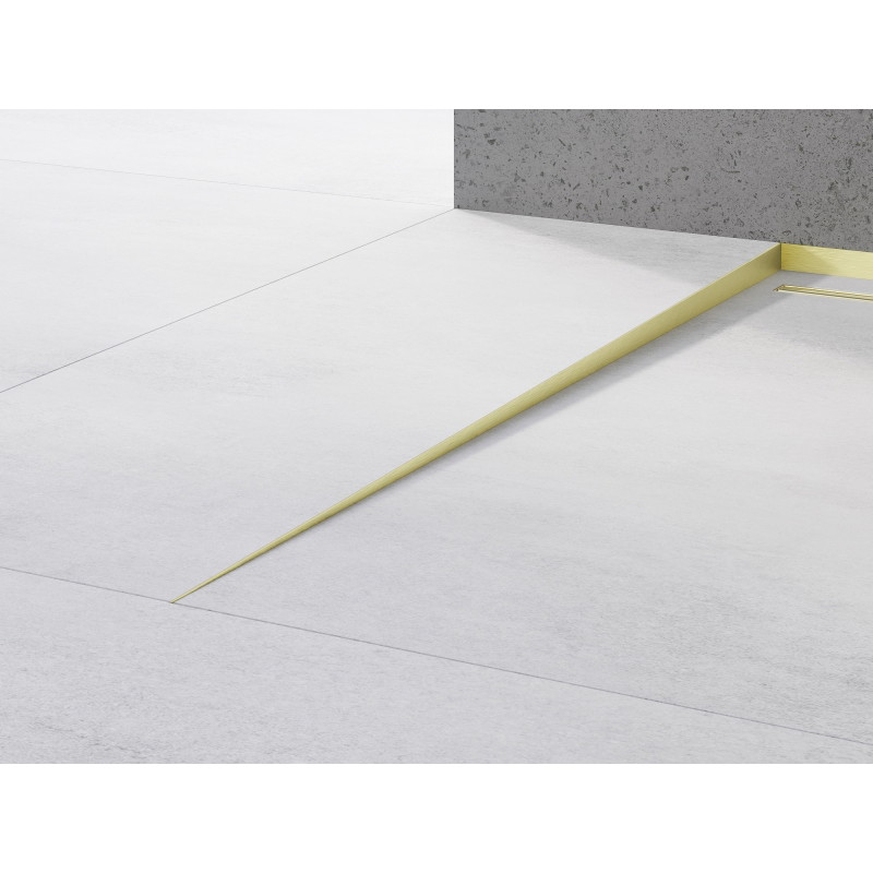 Mexen Line-B podlahová sklonová lišta 120 cm ľavá, zlatá kartáčovaná - 185501120L