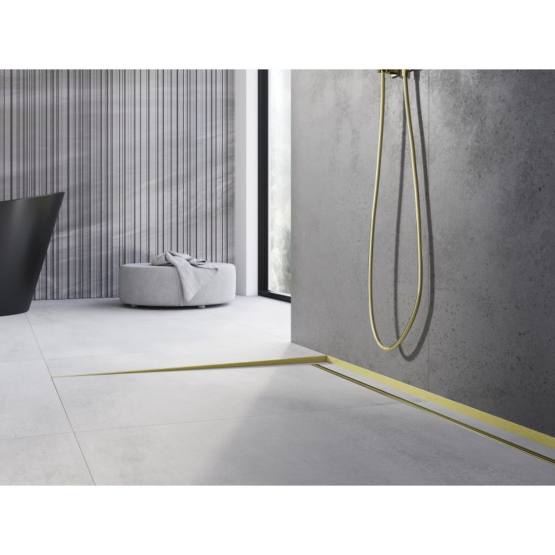 Mexen Line-B lišta sklonová podlahová 120 cm ľavá, zlatá brúsená - 185501120L