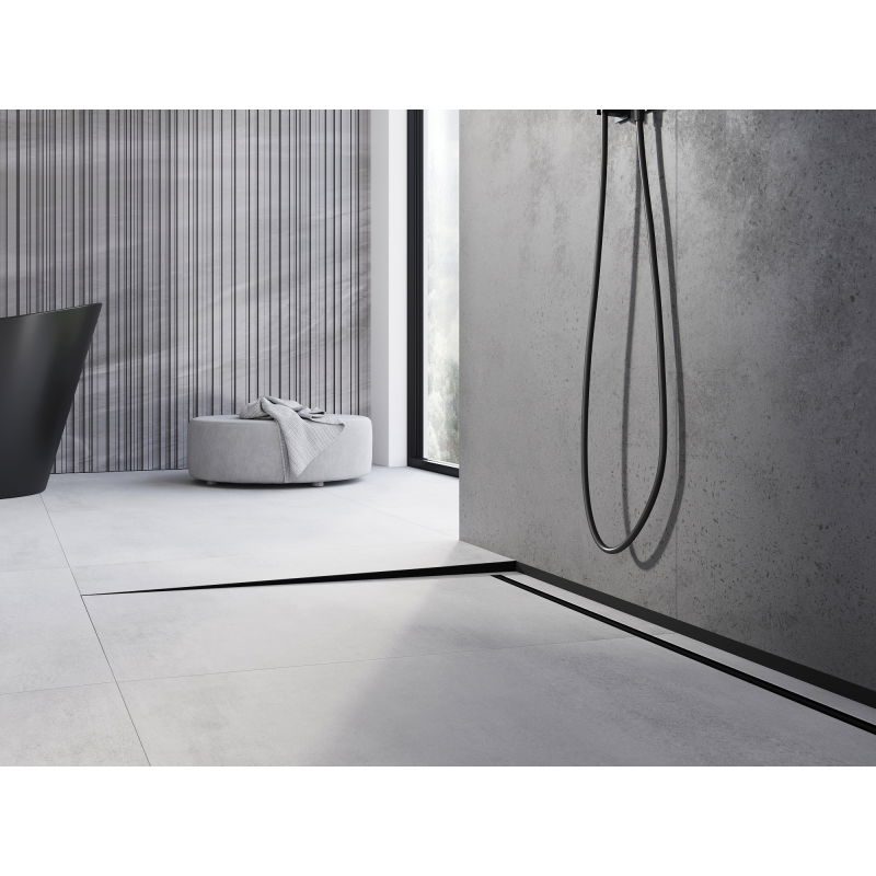 Mexen Line-B podlahová spádová lišta 120 cm ľavá, čierna - 187001120L