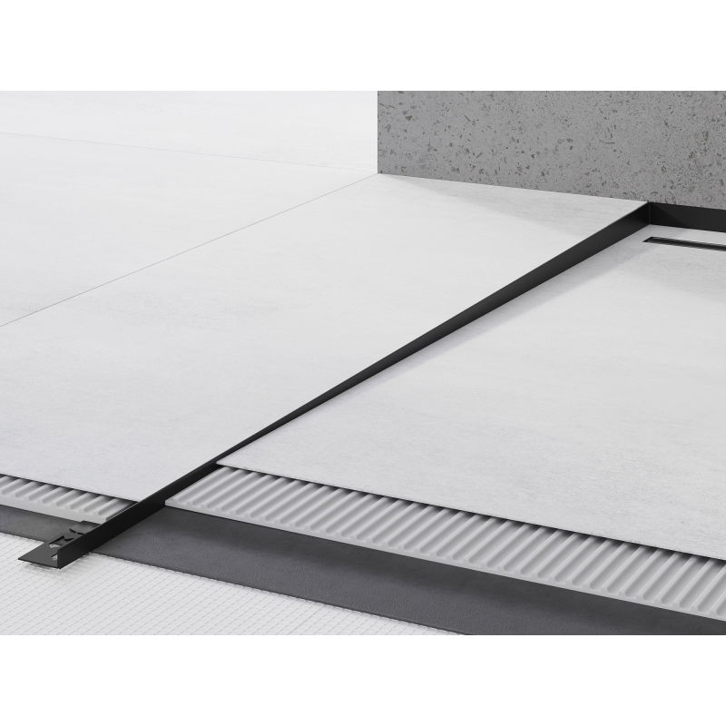 Mexen Line-B podlahová spádová lišta 120 cm ľavá, čierna - 187001120L