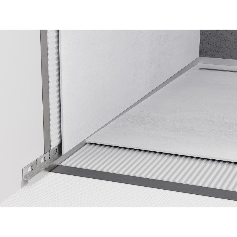 Mexen Line-B lišty spadková pri stene 180 cm ľavá, inox - 181002180L