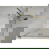 Mexen Lima sprchová kabína, skladacie dvere 80 x 80 cm, transparentnéné, zlatá + závesný bidet Flat - 856-080-080-50-00-4010