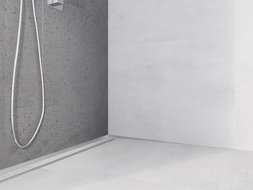Mexen Line-B lišta so sklonom pri stene 180 cm pravá, inox - 181002180R