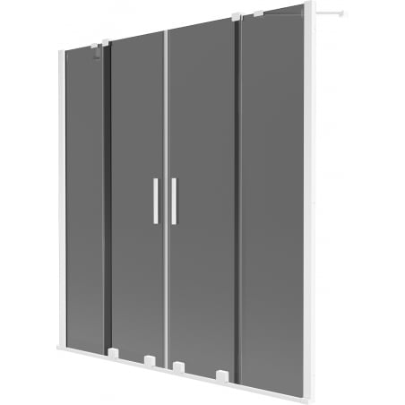 Mexen Velar Duo dvojkrídlová zasúvacia vaňová zástena 140 x 150 cm, grafit, biela - 896-140-000-42-20