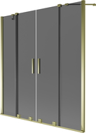 Mexen Velar Duo 2-krídlový posuvný vaňový paraván 140 x 150 cm, grafit, zlatý - 896-140-000-42-50