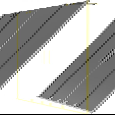 Mexen Velar Duo vaňová clona, dvojkrídlová, posuvná, 140 x 150 cm, grafitová, zlatá kartáčovaná - 896-140-000-42-55