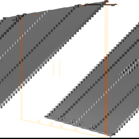 Mexen Velar Duo vaňová zástena, dvojdielna posuvná, 140 x 150 cm, grafitová, ružové zlato - 896-140-000-42-60