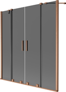Mexen Velar Duo vaňová zástena 2-krídlová posuvná 140 x 150 cm, grafit, brúsená meď - 896-140-000-42-65