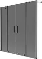 Mexen Velar Duo vaňová zástena 2-krídlová posuvná 140 x 150 cm, grafit, brúsená gun gray - 896-140-000-42-66