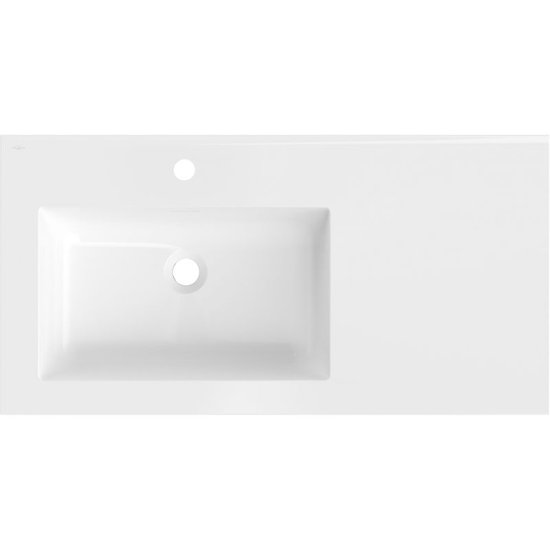 Mexen Otis umývadlo zapustené do dosky ľavé 91 x 46,5 cm, biely lesk - 25189000L