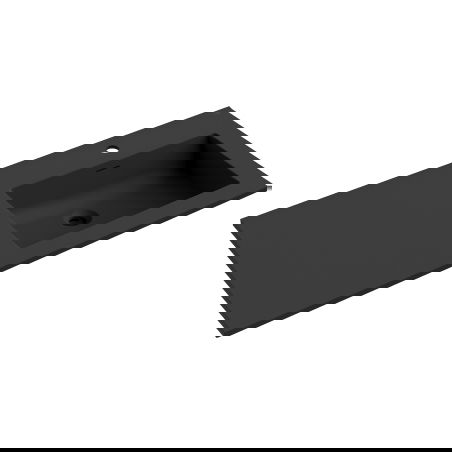 Mexen Otis umývadlo zapustené v doske pravé 101 x 46,5 cm, čierna mat - 25181071P