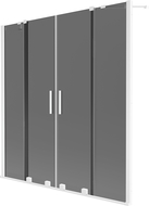Mexen Velar Duo vaňová zástena 2-krídlová posuvná 160 x 150 cm, grafit, biela - 896-160-000-42-20