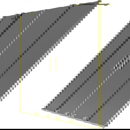 Mexen Velar Duo vaňová zástena 2-krídlová posuvná 160 x 150 cm, grafitová, zlatá - 896-160-000-42-50