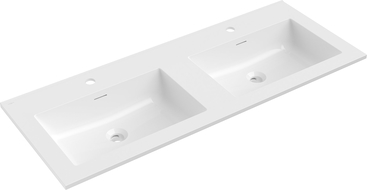 Mexen Otis umývadlo zapustené do dosky dvojité 121 x 46,5 cm, biely lesk - 25181200D
