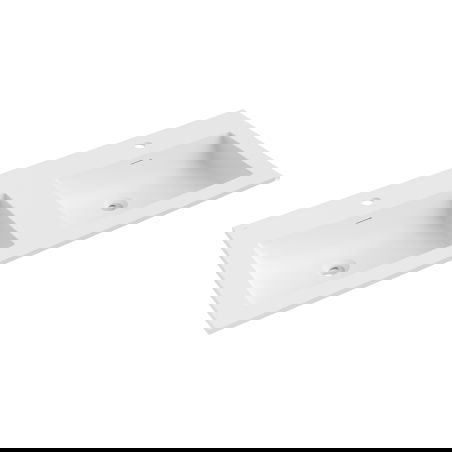 Mexen Otis umývadlo zapustené v doske dvojité 121 x 46,5 cm, biela matná - 25181201D