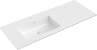 Mexen Otis vstavaný umývadlo ľavý 121 x 46,5 cm, biely lesk - 25181200L