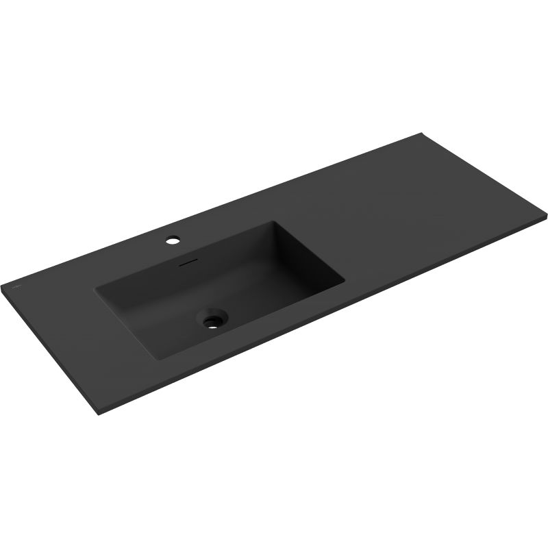 Mexen Otis umývadlo zapustené do dosky ľavé 121 x 46,5 cm, čierna mat - 25181271L