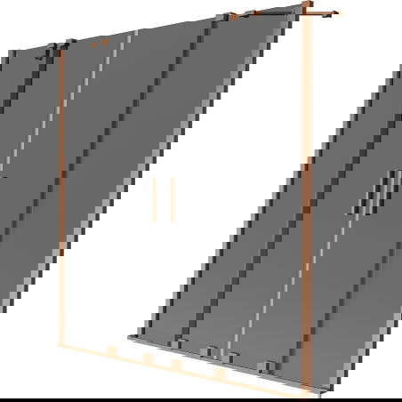 Mexen Velar Duo vanová zástena 2-krídlová posuvná 160 x 150 cm, grafit, leštená meď - 896-160-000-42-65
