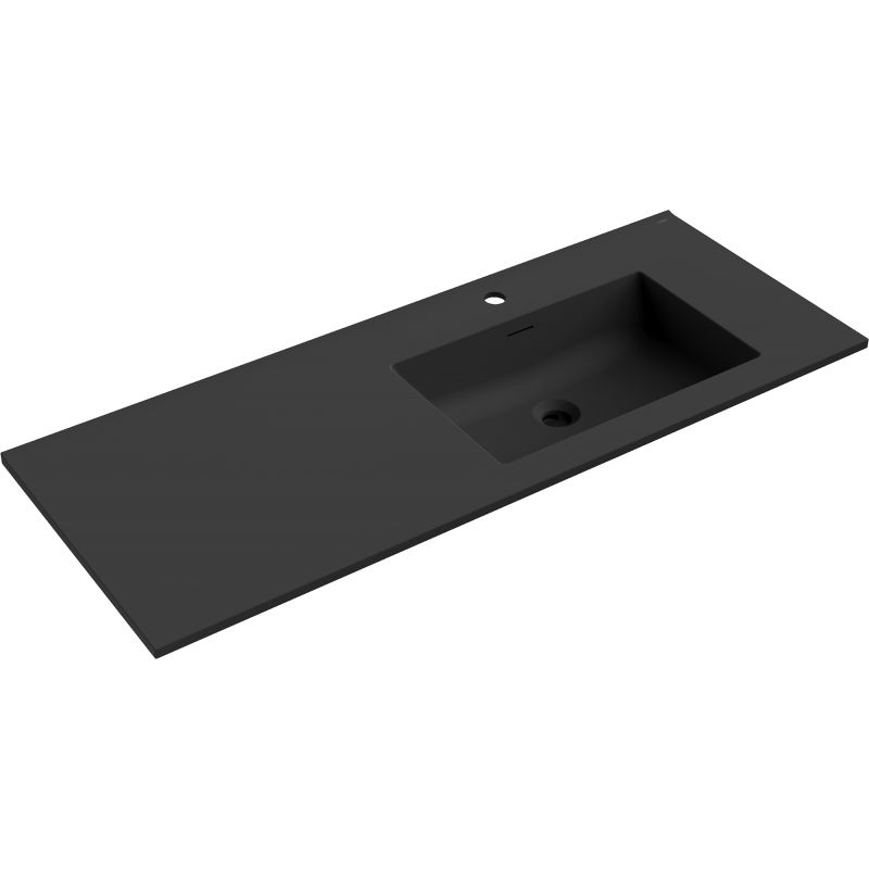Mexen Otis umývadlo zapustené v doske pravé 121 x 46,5 cm, čierna mat - 25181271P