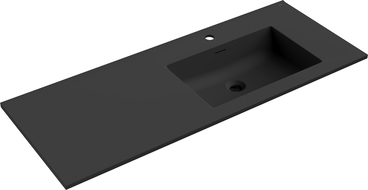 Mexen Otis umývadlo zapustené do dosky pravé 121 x 46,5 cm, čierna mat - 25181271P
