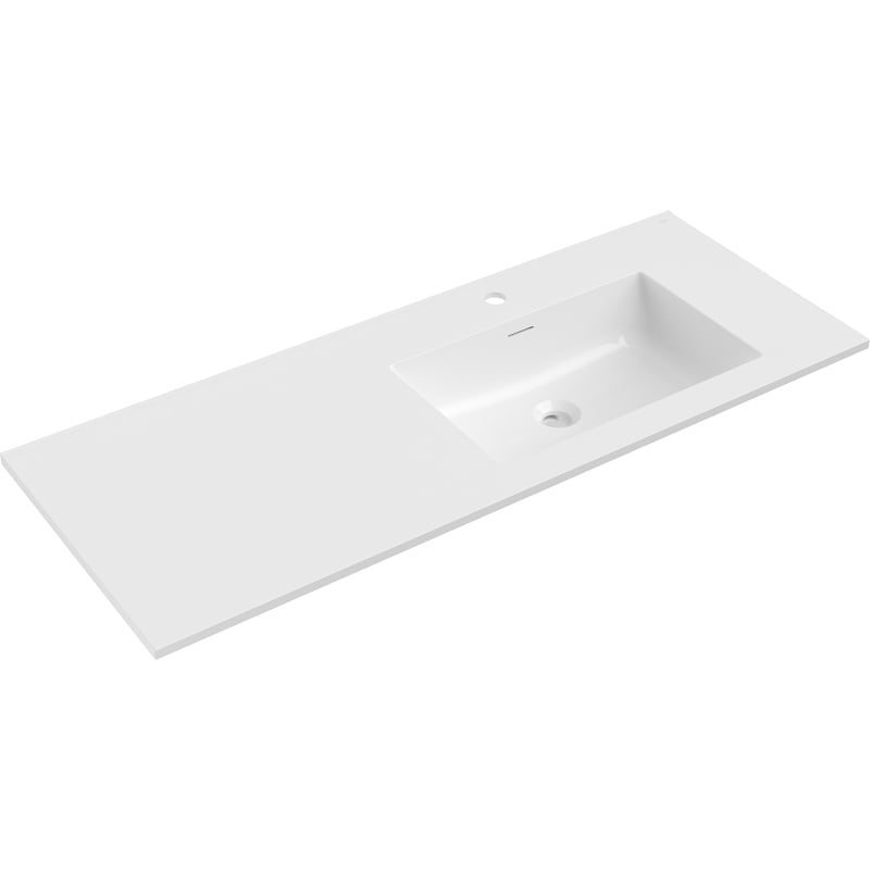 Mexen Otis umývadlo zapustené v doske pravé 121 x 46,5 cm, biela lesk - 25181200P