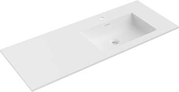 Mexen Otis vstavané umývadlo pravé 121 x 46,5 cm, biela matná - 25181201P