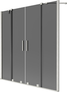 Mexen Velar Duo vaňová zástenka s 2 posuvnými panelmi 160 x 150 cm, grafit, brúsený nikel - 896-160-000-42-97