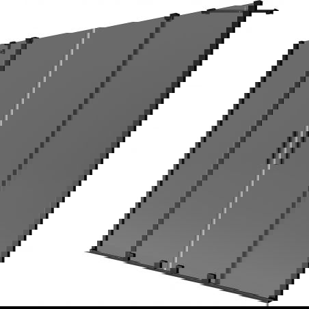 Mexen Velar Duo vaňová zástená 2-krídlová posuvná 170 x 150 cm, grafit, čierna - 896-170-000-42-70