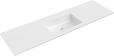 Mexen Otis umývadlo vstavané do dosky 161 x 46,5 cm, biely lesk - 25181600