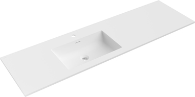 Mexen Otis umývadlo zapustené do dosky ľavé 161 x 46,5 cm, biela matná - 25181601L