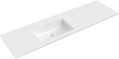 Mexen Otis vstavané umývadlo ľavé 161 x 46,5 cm, biely lesk - 25181600L