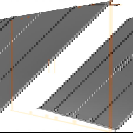 Mexen Velar Duo vaňová zástena 2-krídlová posuvná 190 x 150 cm, grafit, brúsená meď - 896-190-000-42-65