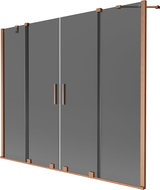 Mexen Velar Duo vaňová zástena 2-krídlová posuvná 190 x 150 cm, grafit, brúsená meď - 896-190-000-42-65