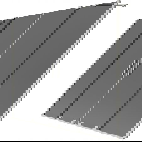 Mexen Velar Duo vaňová zástena, 2-krídlová posuvná 190 x 150 cm, grafit, brúsený nikel - 896-190-000-42-97