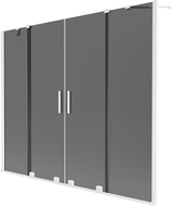 Mexen Velar Duo vaňová zástená 2-krídlová posuvná 200 x 150 cm, grafit, biela - 896-200-000-42-20