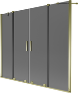 Mexen Velar Duo dvojkrídlový posuvný vaňový paraván 200 x 150 cm, grafit, zlatý - 896-200-000-42-50
