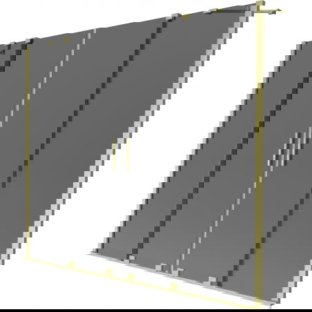 Mexen Velar Duo vaňová zástena, 2-krídlová posuvná, 200 x 150 cm, grafitová, zlatý brúsený - 896-200-000-42-55