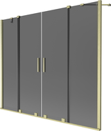 Mexen Velar Duo vaňová zástenka 2-krídlová posuvná 200 x 150 cm, grafit, brúsená zlatá - 896-200-000-42-55