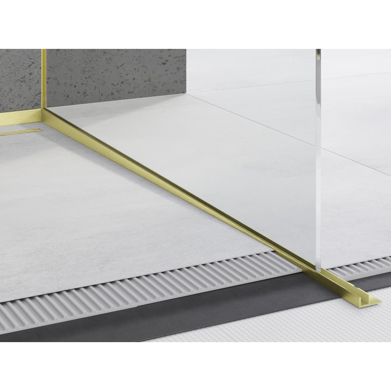 Mexen Line-B spádová lišta na sklo 120 cm pravá, zlatá kefa - 185504120R
